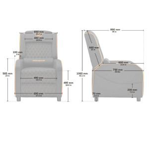 Sofá Cougar Ranger One Gray