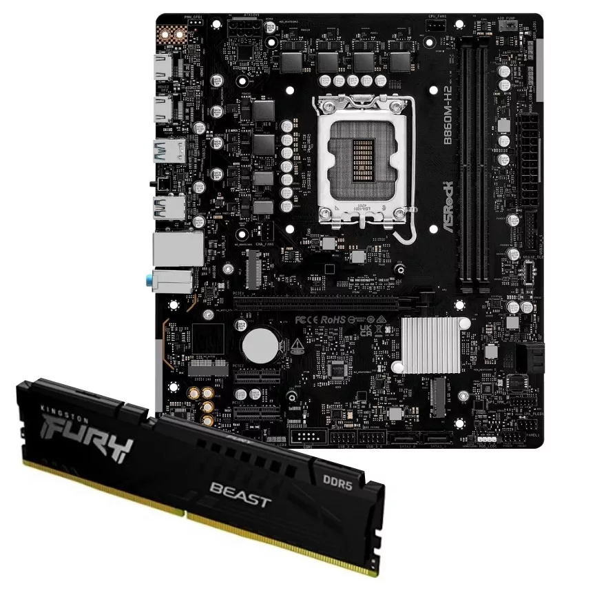 Imagen de Combo Mother Asrock B860M-H2 + Memoria Kingston DDR5 16GB