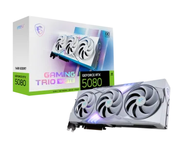 TARJETA DE VIDEO MSI GEFORCE RTX 5080 16G GAMING TRIO OC WHITE GDDR7 2715 MHZ 912-V531-418 BLANCO