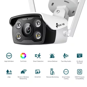 Cámara Seguridad Ext Tp-Link Vigi C340 Wi-Fi Color Ip67 Día Noche 2K 4mp