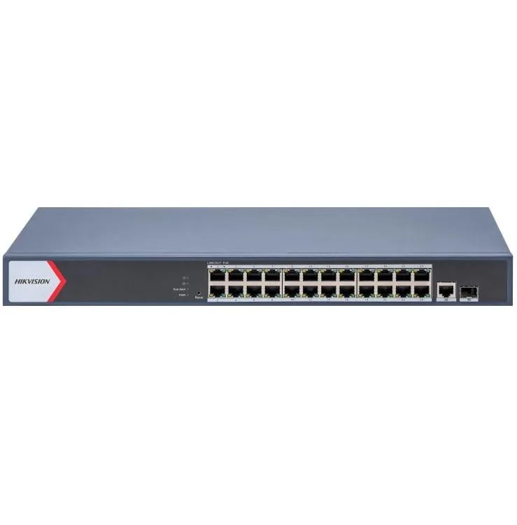 Imagen de Switch PoE Hikvision 24 puertos gigabit 230w admin.
